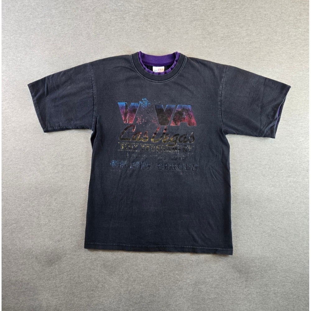Vintage Circus Circus T Shirt Mens Medium Black Purple 2 Tone Las Vegas 1996 USA
